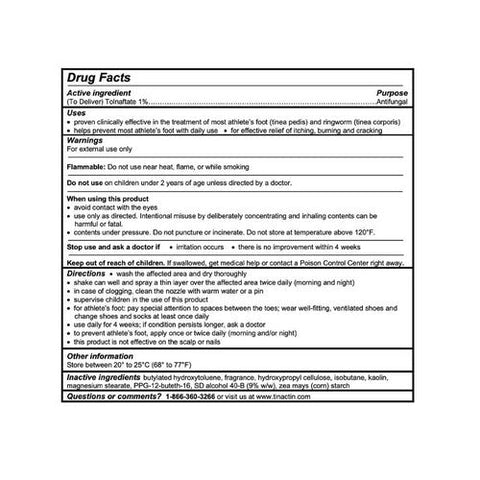 Tinactin, Antifungal Deodorant Powder Spray, 4.6 Oz Tinactin