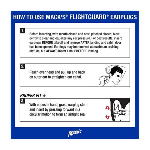 Mack's, Macks Flightguard Airplane Pressure Relief Earplugs, 1 Count