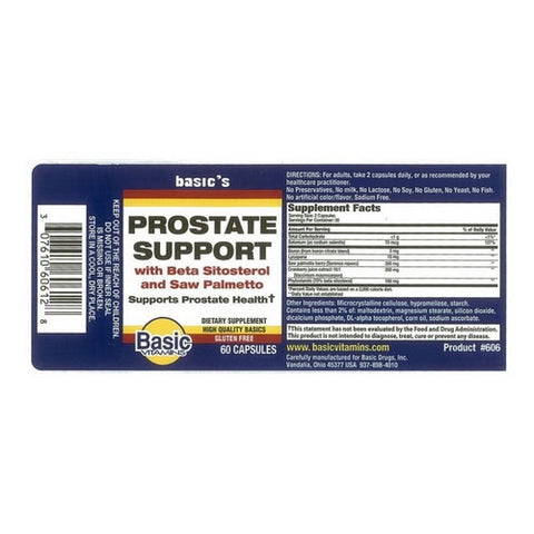 Basic Vitamins, Prostate Support, 60 Capsules
