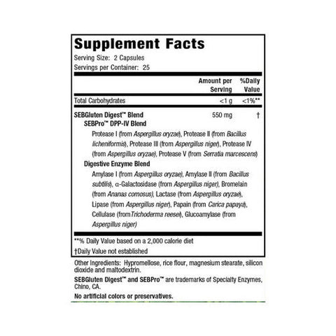 Nature's Secret, Gluten And Dairy Digestive Aid, 50 Caps Nature's Secret