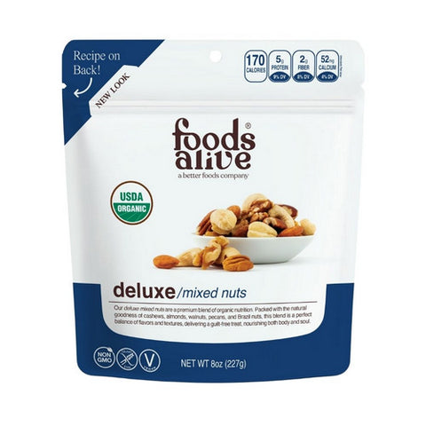 Foods Alive, Organic Deluxe Mixed Nuts, 8 Oz