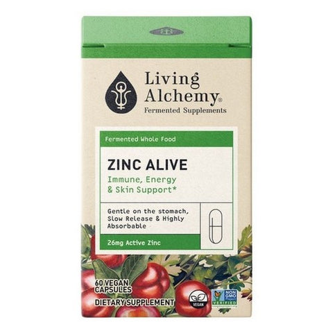 Living Alchemy, Zinc Immune Energy And Skin Support, 26 Mg, 60 Vegan Capsules