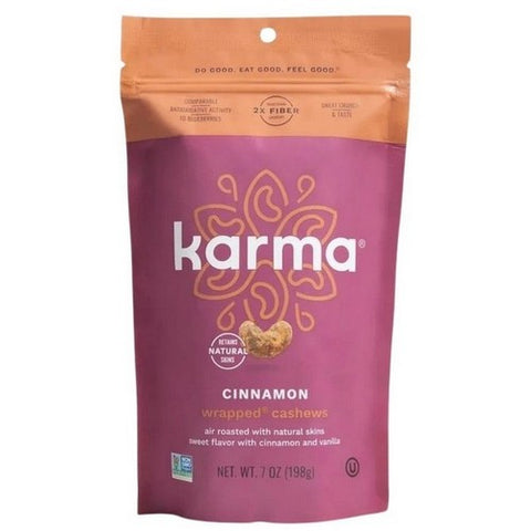 Karma Nuts, Cinnamon Wrapped Cashew, 7 Oz (Case Of 6)