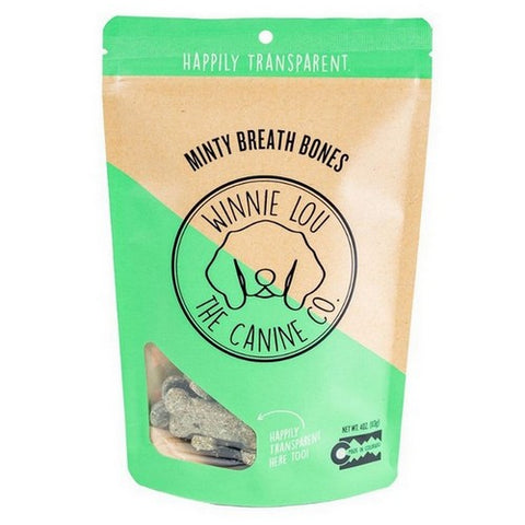 Winnie Lou, Minty Breath Bone Dog Treat, 4 Oz (Case Of 6)