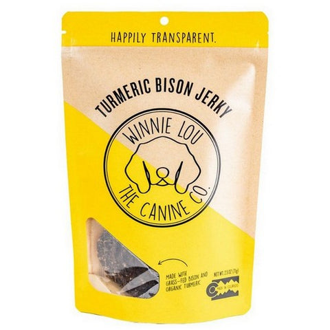 Winnie Lou, Turmeric Bison Jerky Dog Treat, 2.5 Oz (Case Of 6)