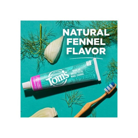 Tom's Of Maine, Fluoride-Free Antiplaque And Whitening Fennel Toothpaste, 4.5 Oz (Case Of 6) Tom's Of Maine
