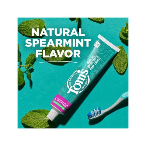 Tom's Of Maine, Fluoride-Free Antiplaque And Whitening Spearmint Natural Toothpaste Gel, 4 Oz (Case Of 6) Tom's Of Maine