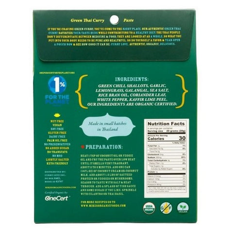 Mike's Organic Foods, Green Thai Curry Paste, 2.8 Oz (Case Of 6)