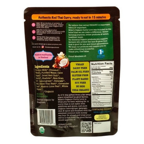 Mike's Organic Foods, Organic Simmer Sauce Red Thai Small Box, 8.8 Oz (Case Of 6)