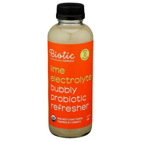 Biotic Kvass, Organic Bubbly Lime Probiotic, 15.2 Oz (Case Of 6)