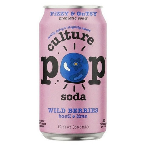 Culture Pop, Wild Berries Soda, 12 Oz X 4 Count (Case Of 6)