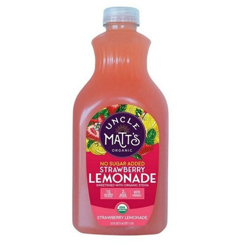 Uncle Matts, Organic Strawberry Lemonade No Sugar Added, 52 Oz (Case Of 6)