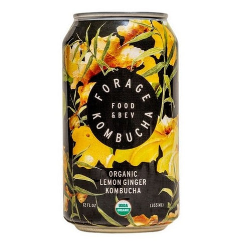 Forage Kombucha, Organic Lemon Ginger Kombucha, 12 Oz (Case Of 12)