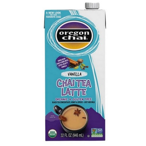 Oregon Chai, Organic Vanilla Chai Tea Latte Black Tea Concentrate, 32 Oz (Case Of 6)