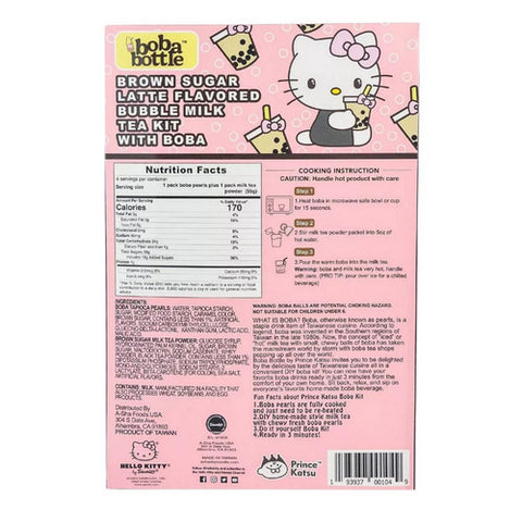 A-Sha Foods, Hello Kitty Boba Kit Brown Sugar Latte, 7.76 Oz (Case Of 12)