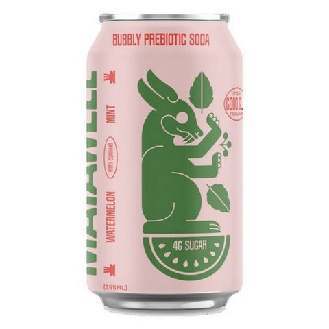 Mayawell, Sparkling Soda Watermelon Mint Prebiotic, 12 Oz X 4 Count (Case Of 6)