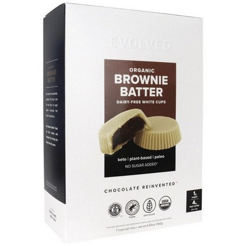 Evolved, Organic Keto Brownie Batter White Chocolate Cups, 4.93 Oz (Case Of 6)