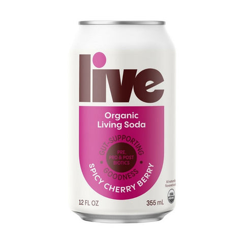 Live Soda, Organic Kombucha Spicy Cherry Berry, 12 Oz (Case Of 6)