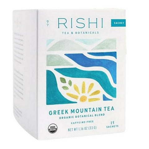 Rishi Tea, Organic Greek Mountain Tea, 15 Bags (Case Of 6)