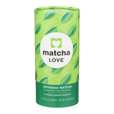 Matcha Love, Tea Unsweetened Matcha Powder Canister, 0.07 Oz X 15 Count (Case of 6)