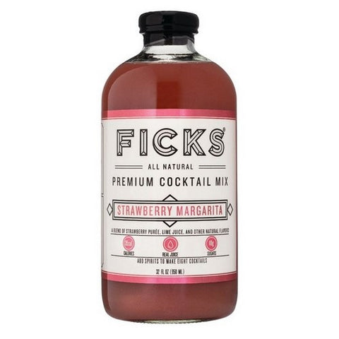 Ficks, Premium Cocktail Mix Strawberry Margarita, 32 Oz (Case Of 6)