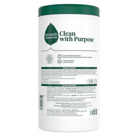 Seventh Generation, Multi Surface Wipes Lemon Zest, 70 Count (Case Of 6)