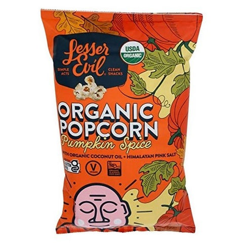 Lesser Evil, Organic Popcorn Pumpkin Spice Bag, 6.4 Oz (Case Of 12)