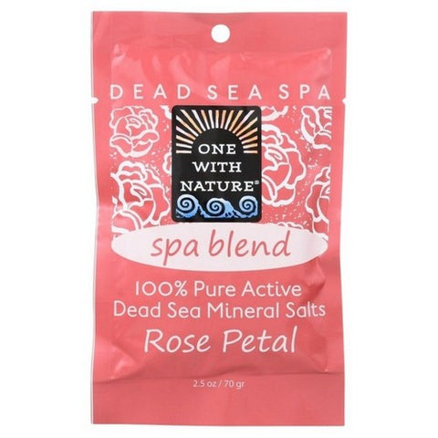 One with Nature, Spa Blend Rose Petal Dead Sea Mineral Bath Salt, 2.5 Oz (Case Of 6)