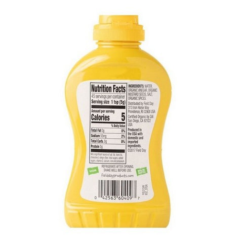Field Day, Organic Stone Ground Mustard, 8 Oz (Case Of 12)