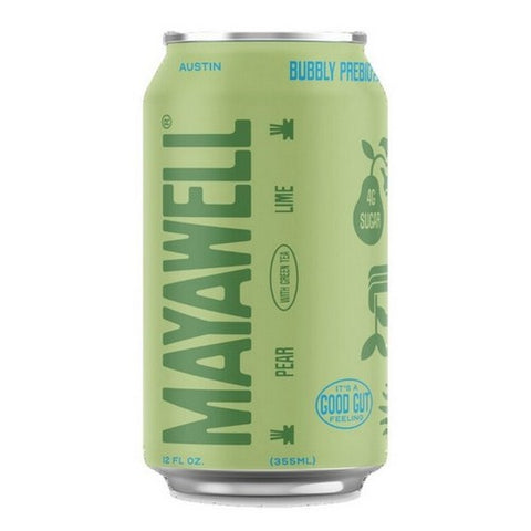 Mayawell, Pear Lime Prebiotic Soda, 12 Oz X 4 Count (Case Of 6)
