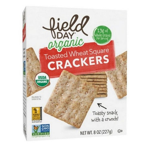 Field Day, Oragnic Toasted Wheat Square Crackers, 7 Oz (Case Of 12)