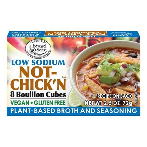 Edward And Sons, Not Chicken Bouillon Cubes, 2.5 Oz (Case Of 12)