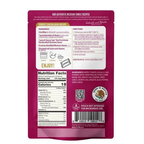 Saucy Lips, Red Enchilada Sauce, 8 Oz (Case Of 6)