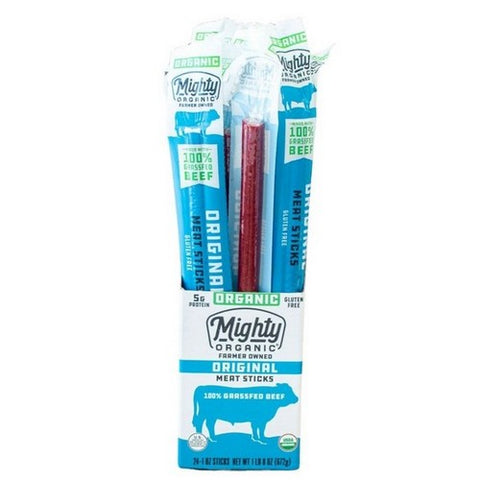 Mighty Organics, Beef Stick Original Grassfed, 1 Oz (Case Of 24)