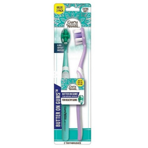 Gurunanda, Butter On Gum Toothbrush, 2 Count (Case Of 6)