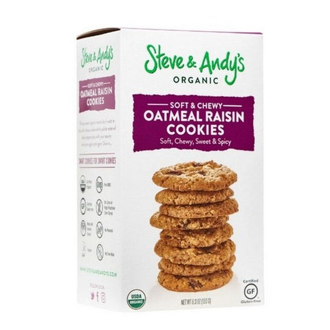 Steve And Andy's, Organic Oatmeal Raisin Cookies, 6.3 Oz (Case Of 6)