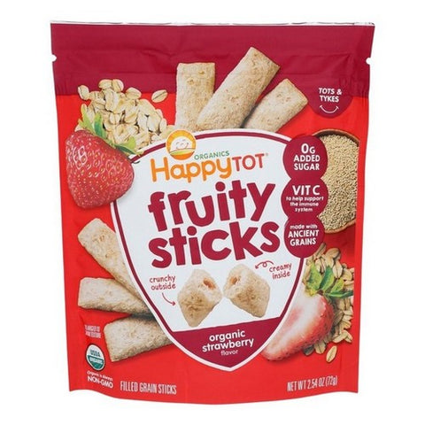 Happy Tot, Organics Fruity Sticks Strawberry, 2.54 Oz (Case Of 6)