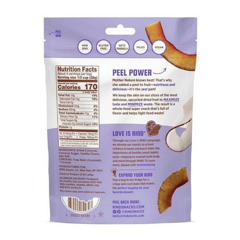 Rind, Toasted Vanilla Sea Salt Coconut Crisps, 3.5 Oz (Case Of 6) Rind