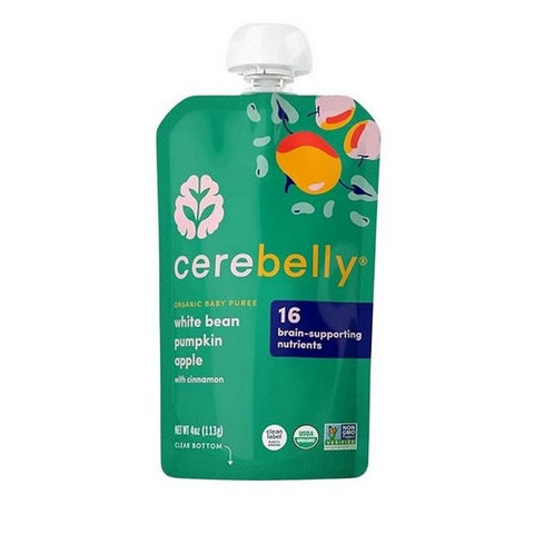 Cerebelly, Organic White Bean Pumpkin And Apple Baby Food Pouch, 4 Oz (Case Of 6)