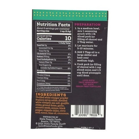 Siete, Al Pastor Taco Seasoning, 1 Oz (Case Of 12) Siete