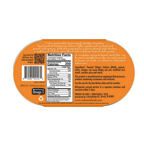 Coles, Patagonian Salmon Smoked Fillet With Quinoa, 5.6 Oz (Case Of 6) Coles