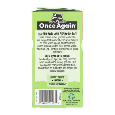 Once Again, Organic Gram Cracker Peanut Butter Sandwich, 7.95 Oz (Case Of 6) Once Again