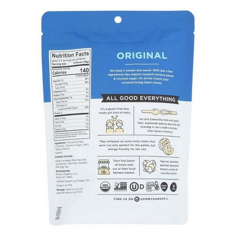 Emmys Organics, Original Coconut Crunch, 3.5 Oz (Case Of 6)