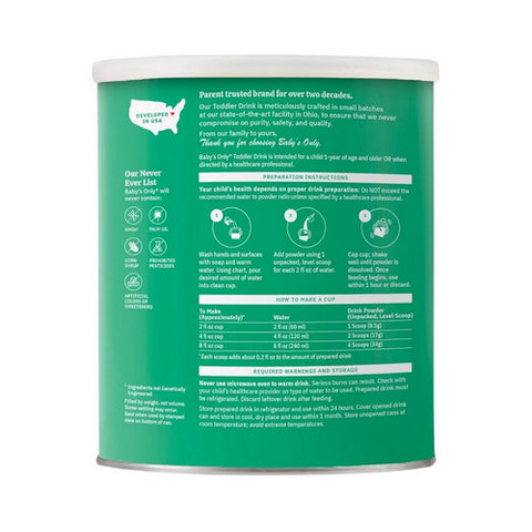 Babys Only Organic, Organic Plant Based Pea Protein Toddler Formula 12 to 36 Months, 12.7 Oz (Case Of 6)