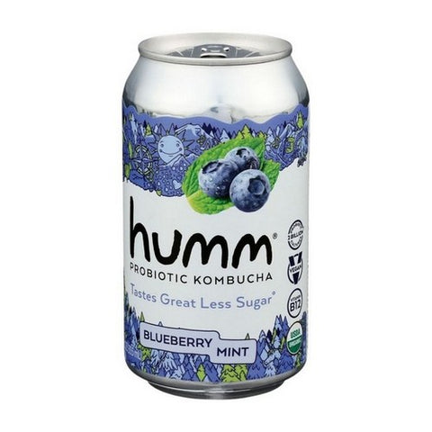 Humm Kombucha, Blueberry Mint Kombucha, 12 Oz (Case Of 6)