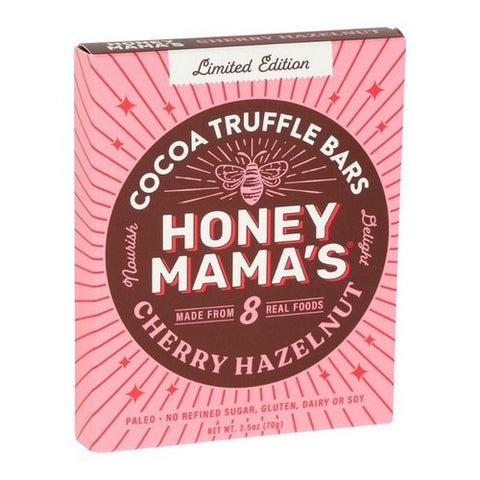 Honey Mamas, Cherry Hazelnut Cocoa Truffle Bars, 2.5 Oz (Case Of 12)