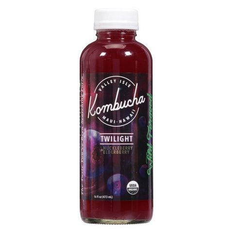 Valley Isle Kombucha, Twilight Huckleberry Plus Elderberry, 16 Oz (Case Of 6)