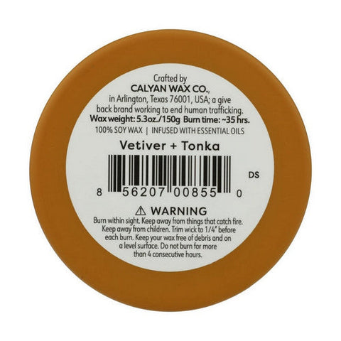 Calyan Wax Co, Vetiver Plus Tonka Soy Candle, 5.3 Oz (Case Of 6) Calyan Wax Co
