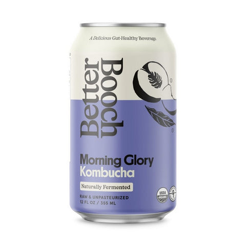 Organic Morning Glory Kombucha With Peach Plus Black Tea 12 Oz X 4 Count (Case Of 6) by Better Booch