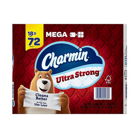 Charmin, Ultra Strong Toilet Paper 18 Mega Rolls, 474 Square Feet / 18 Rolls